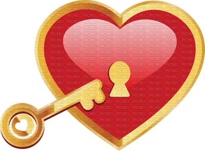 Kaz_Creations Deco Heart Love Hearts Padlock Key - PNG gratuit