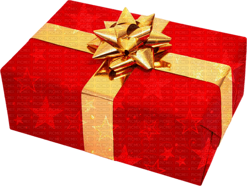Gift.Box.Gold.Red - darmowe png