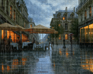 ani- regnig  stad---rainy city - GIF animado gratis