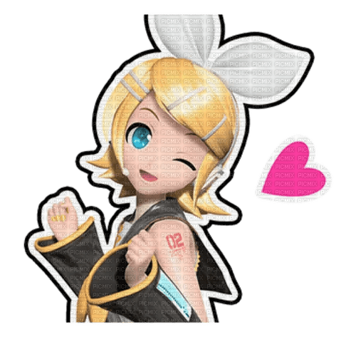 Kagamine Rin wink heart - PNG gratuit