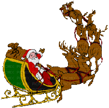 Le père noël traîneau hiver Noël_Santa Claus sleigh Winter Christmas - GIF animate gratis