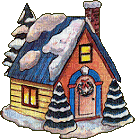 Christmas winter house - Zdarma animovaný GIF