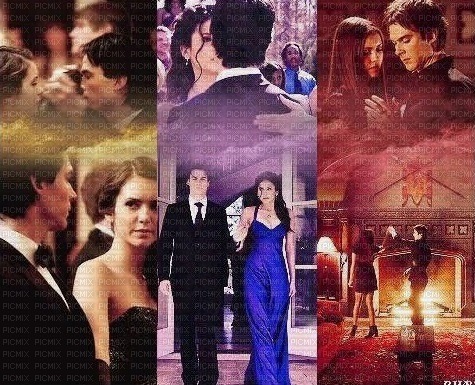 Vampire Diaries Damon & Elena - bezmaksas png