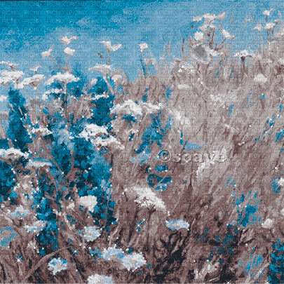 soave background animated flowers  blue brown - 免费动画 GIF