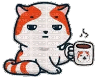 Marsey the Cat with Coffee - Gratis animerad GIF