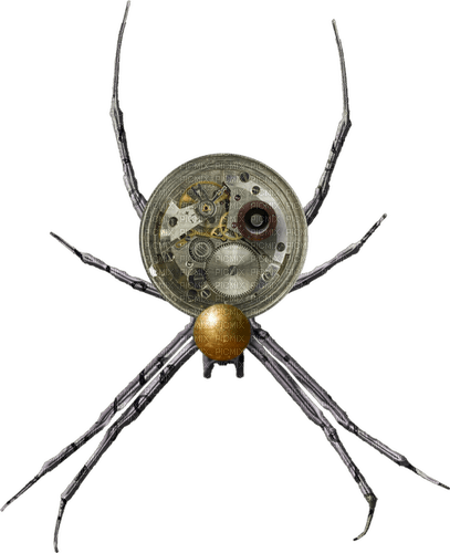 Spider Metal Steampunk Gears Deco JitterBugGirl - Free PNG
