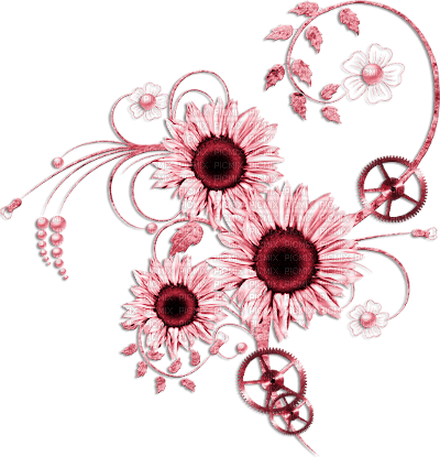 soave deco flowers branch  steampunk pink - png ฟรี