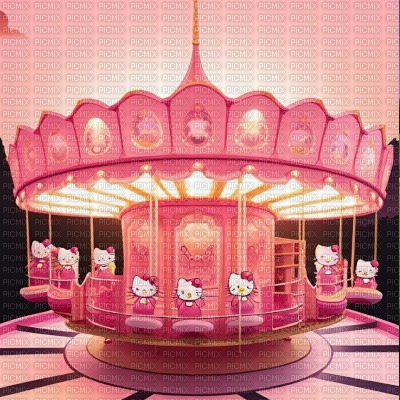 Hello Kitty Carousel - zdarma png