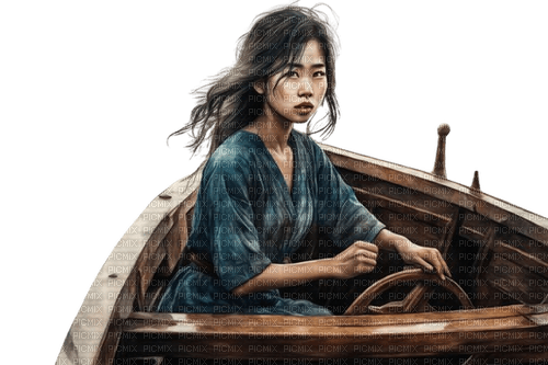 loly33 femme barque asiatique - δωρεάν png