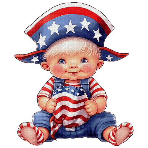 4thOfJuly-Baby-Watercolor - PNG gratuit