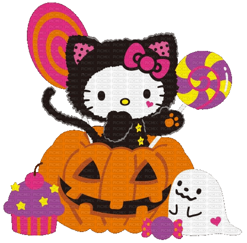 Hello kitty halloween citrouille pumpkin cat - Free PNG