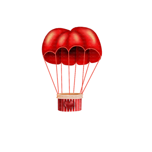 kikkapink deco scrap red hot air balloon - безплатен png