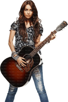 Kaz_Creations Woman Femme Guitar - PNG gratuit