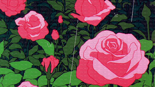розы под дождём - 無料のアニメーション GIF