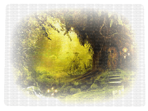 Background Forest Fantasy - GIF animasi gratis