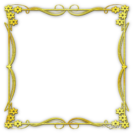 soave frame vintage art deco flowers corner yellow - δωρεάν png