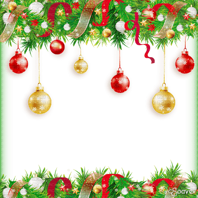 soave frame christmas branch ball green red gold - ücretsiz png