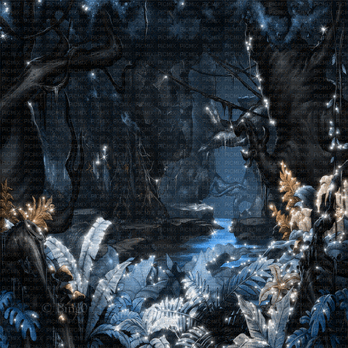 Y.A.M._Fantasy jungle forest background - GIF เคลื่อนไหวฟรี