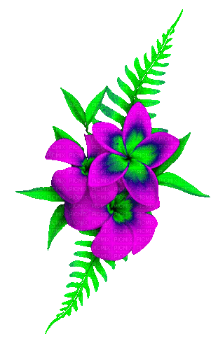Animated.Flowers.Purple.Green - By KittyKatLuv65 - Ilmainen animoitu GIF