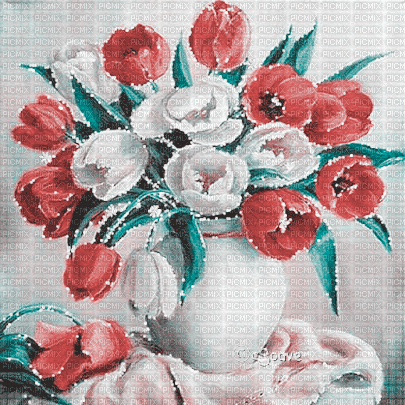 soave background animated vintage flowers vase - Besplatni animirani GIF