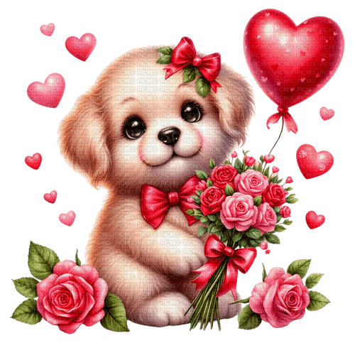 st. Valentine dog by nataliplus - darmowe png