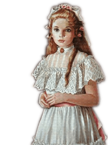 Rena Vintage Girl Kind Child white - PNG gratuit