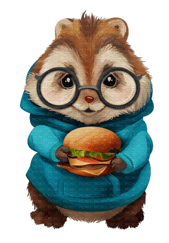 Ardilla con hamburguesa - kostenlos png