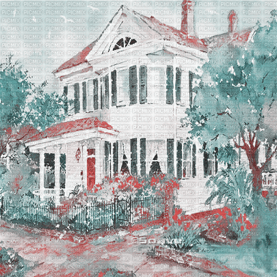 soave background animated vintage house spring - 免费动画 GIF