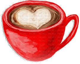 soave deco cup coffee cappuccino love red - PNG gratuit