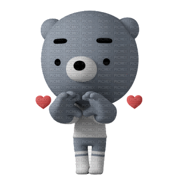 kawaii teddy bear fun love anime - GIF animé gratuit