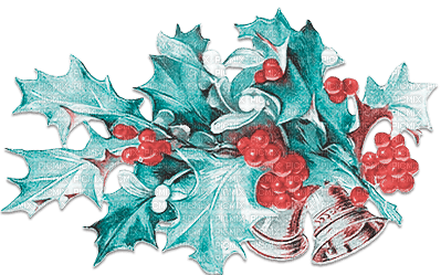 soave deco christmas winter vintage bells branch - Free PNG