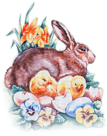 SOAVE EASTER ANIMALS  bunny chick eggs  pink - 無料png