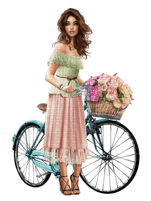 Kaz_Creations Woman Femme Colours Colour-Girls Bicycle Bike - ingyenes png