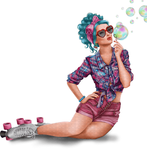 Woman on roller skates. Leila - 無料png