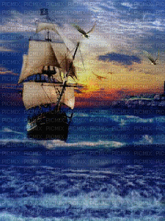 pirate ship bp - GIF animado grátis