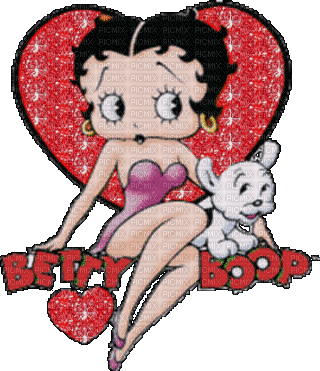 Betty Boop et son chien - GIF animé gratuit
