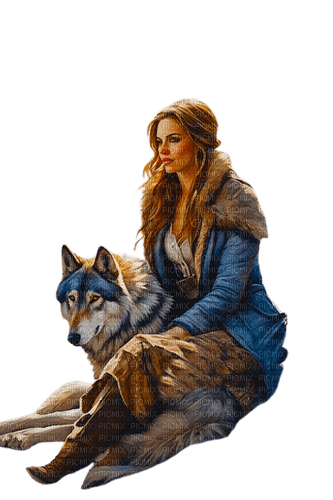 loly33 femme loup hiver - zdarma png