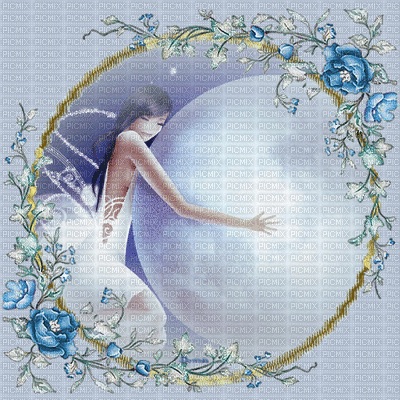 mujer luna - Δωρεάν κινούμενο GIF