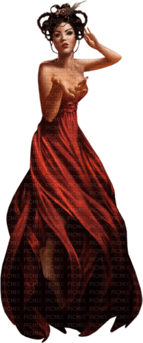 fantasy woman in red - png ฟรี