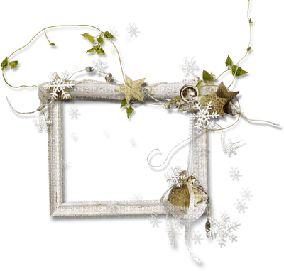 winter frame cadre snow leaves deco - kostenlos png