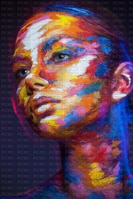 Modern multicolored portrait - gratis png