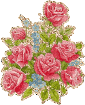 vintage roses glitter - Nemokamas animacinis gif