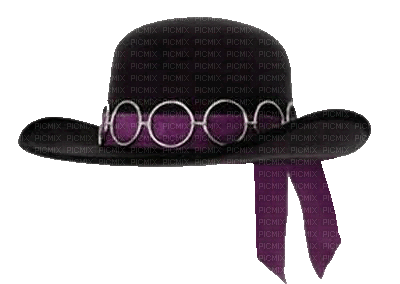 Hat. Black with purple. Leila - GIF เคลื่อนไหวฟรี