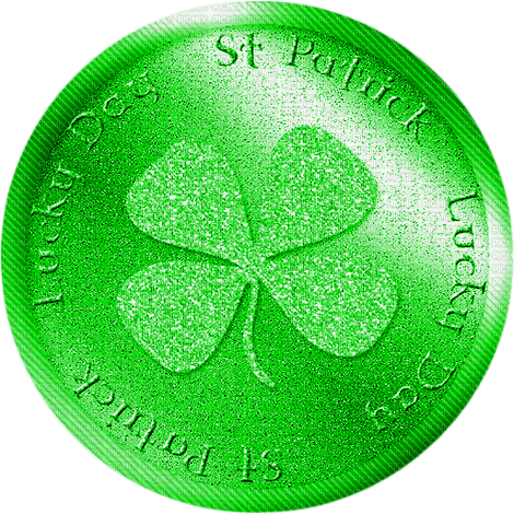 Coin.Clover.Text.Lucky Day.St.Patrick.Green - бесплатно png
