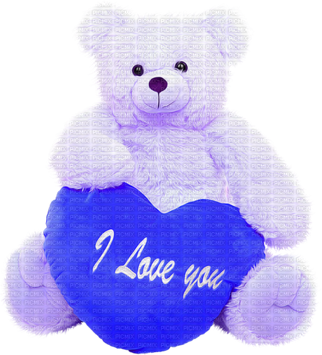 Teddy.Bear.Heart.Love.Blue - zdarma png