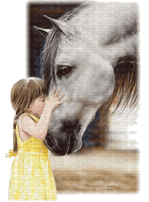 child with horse bp - nemokama png