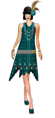 flapper, the 1920s woman nainen - фрее пнг