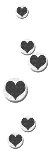 Hearts.White.Black - Free PNG