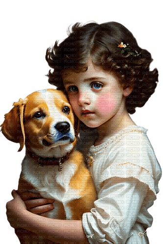 loly33 enfant chien  vintage - 無料png
