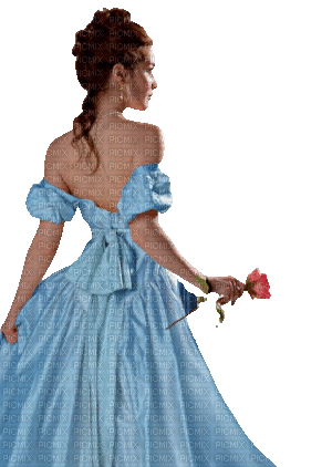 девушка с цветком - Ingyenes animált GIF